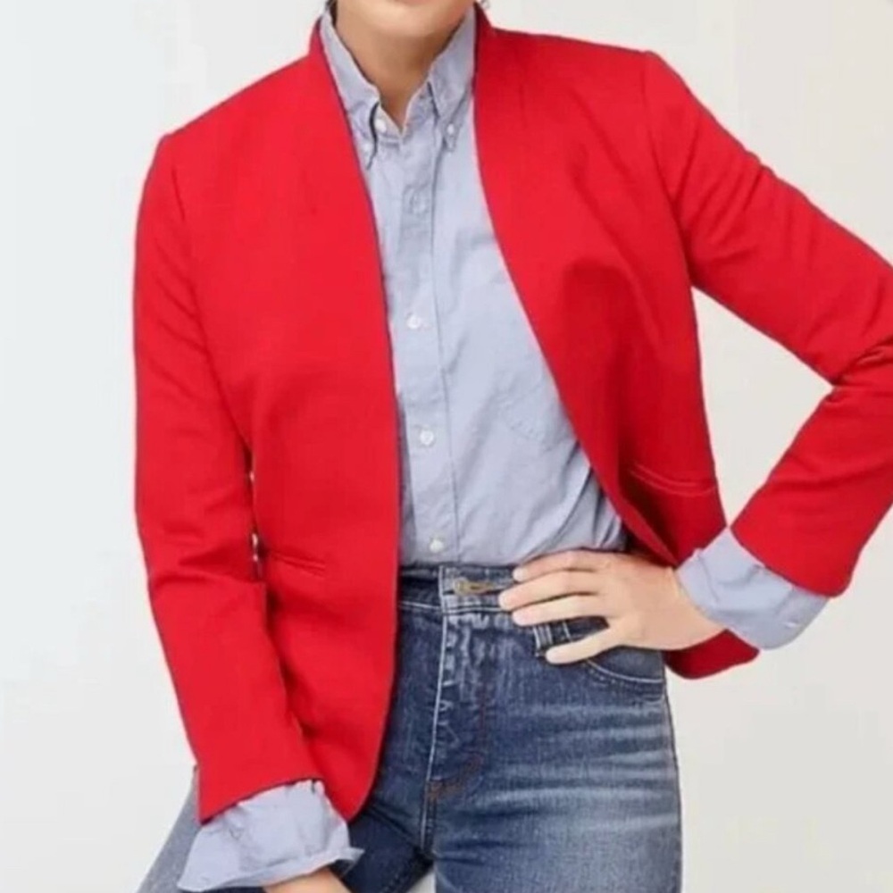 J. Crew Red Going Out Blazer Size 4.